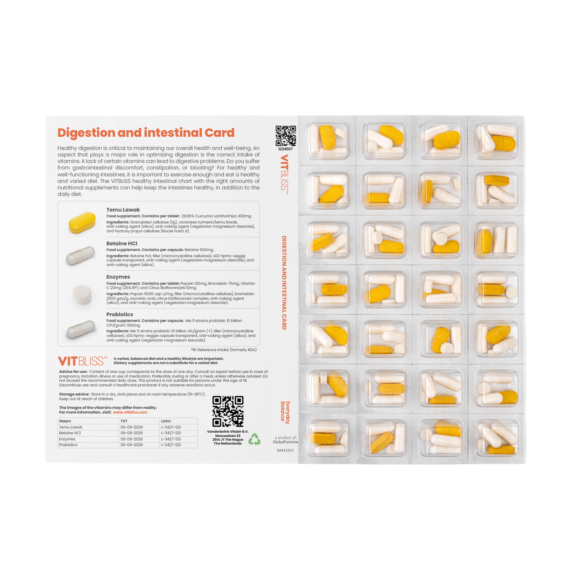 Digestion and Intesinal Card - VITBLISS, vitamins