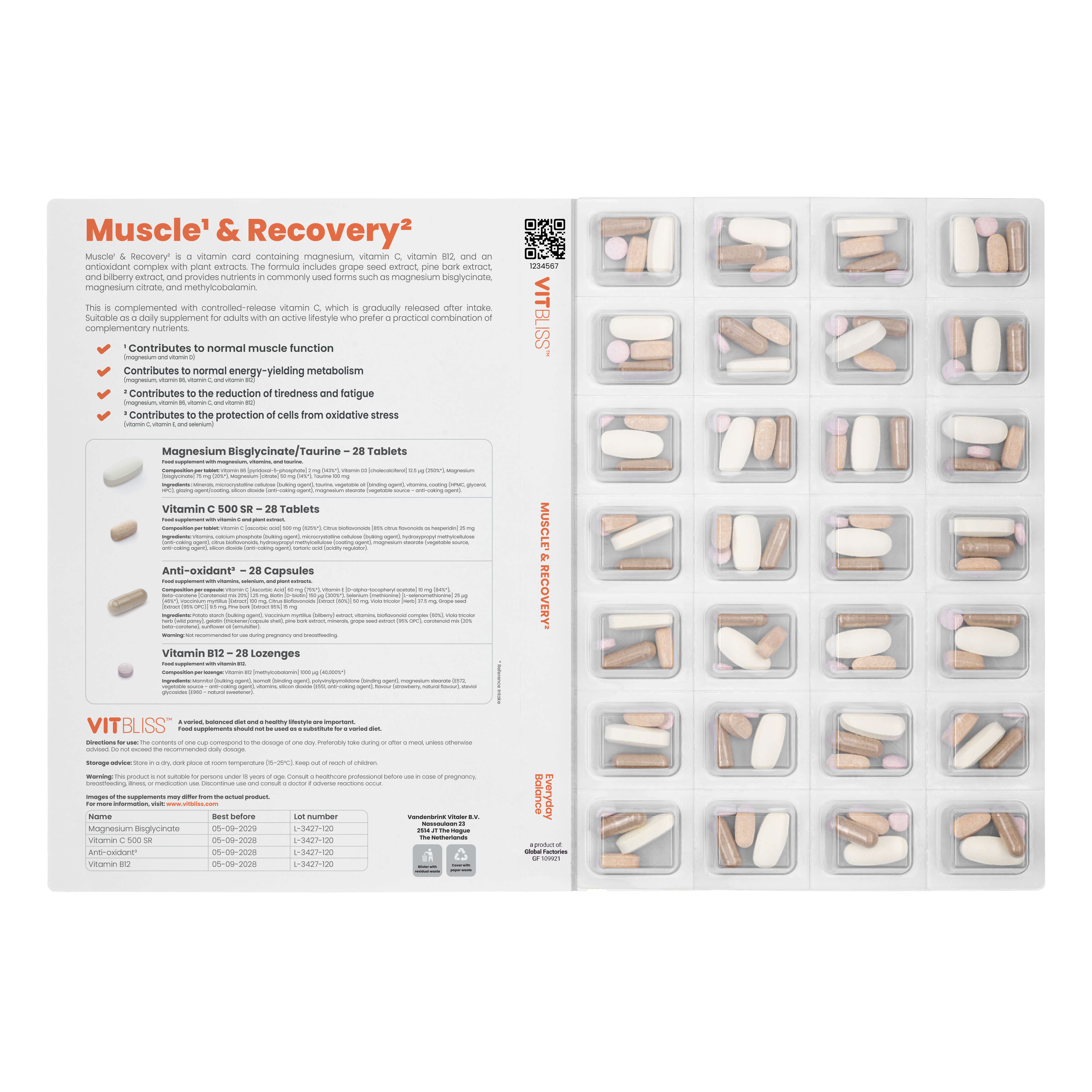 Muscle¹ & Recovery² - VITBLISS Vitamin Card